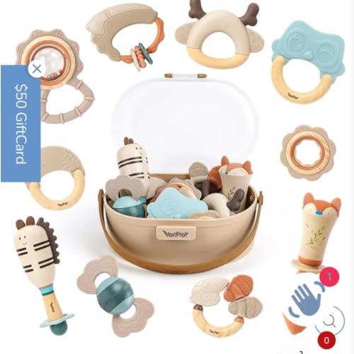 Teething Toys for Babies 0-6 Months – 10-Pack Rattles & Sensory Set – Joyreal