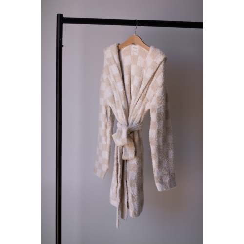 Adult Robe | Cream Checkerboard