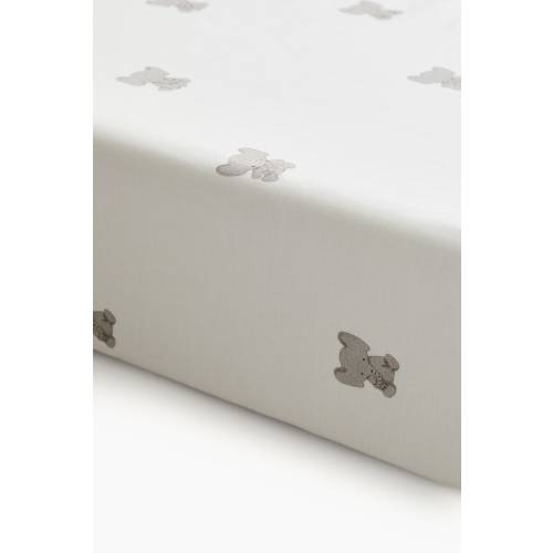 PATTERNED PERCALE CRIB FITTED SHEET