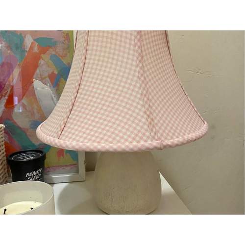 Pink gingham lamp