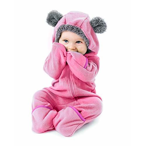 Cuddle Club Fleece Baby Bunting Bodysuit with Hood, Convertible Mittens & Booties, Car Seat Friendly, Soft & Warm, Easy Zip