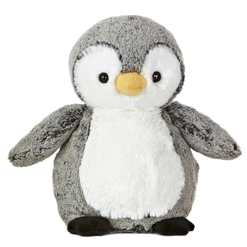 Aurora® Snuggly Sweet & Softer™ Perky Penguin™ Stuffed Animal - Comforting Companion - Imaginative Play - Gray 9.5 Inches