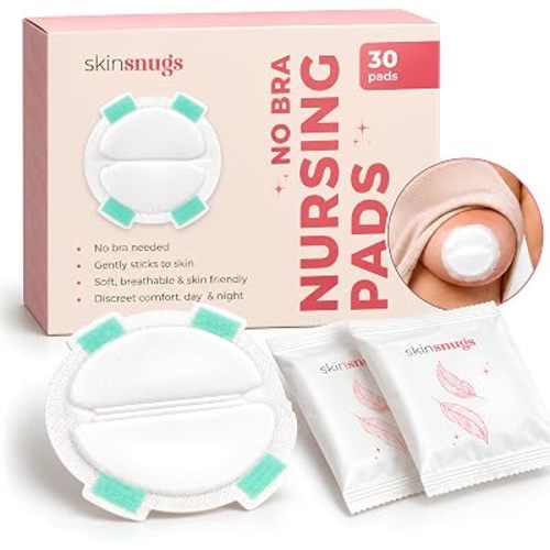 Braless Nursing Pads Disposable, Stick to Skin Overnight Breast Pads for Leaking Milk, Stay Dry Nipple Pads for Leaking, Super Soft Breast Milk Pads, Breastfeeding Essentials