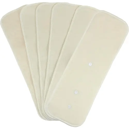 Mama Koala 3-Layer Hemp Cotton Baby Cloth Diaper Inserts, Adjustable and Reusable for Any Baby Cloth Diapers(6 Pack)