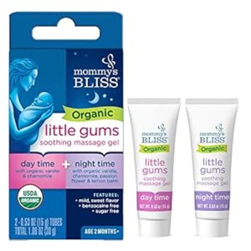 Amazon.com: Mommy's Bliss Organic Little Gums Soothing Massage Gel Day and Night Combo, Great for Teething Babies, Age 2 Months+, Sugar Free, Mild & Sweet Flavor, 2 - 0.53 Oz Tubes (Pack of 1) : Everything Else