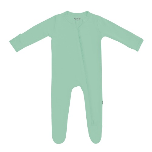 Zippered Footie in Wasabi 0-3 Months