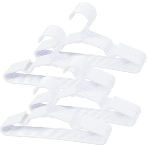 40 Pack White Baby Nursery Closet Hangers,Kids Plastic Hangers,Non-Slip Laundry Infant Pant & Coat Hangers for Newborn Clothes,Ultra-Thin Child Clothes Hangers for Girls Boys Toddler Kids