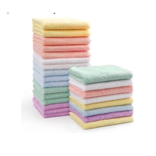 HOMEXCEL Baby Washcloths 24 Pack-Microfiber Coral Fleece Baby Bath Face Towel 7 x 9 Inch Extra Absorbent and Soft Burp Cloth and Wash Cloths for Newborn-Infants and Toddlers-Gentle On Sensitive Skin