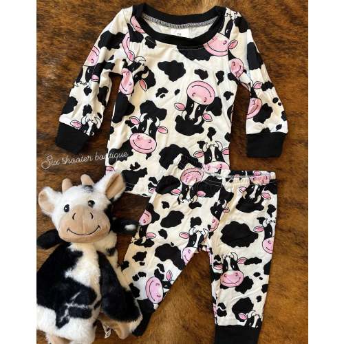 Cow kid baby pj set