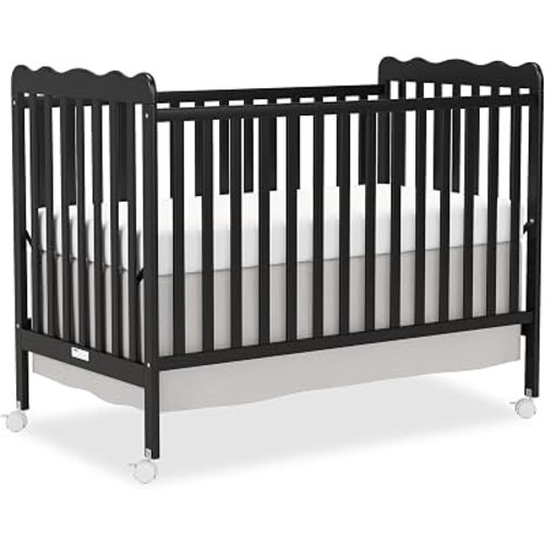 4-in-1 Convertible Wood Baby Crib, Toddler Bed & Daybed (Black)