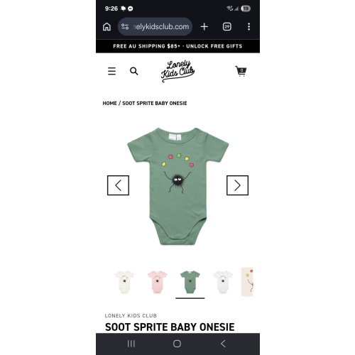 Buy Soot Sprite Printed Baby Onesie | Shop at Lonely Kids Club