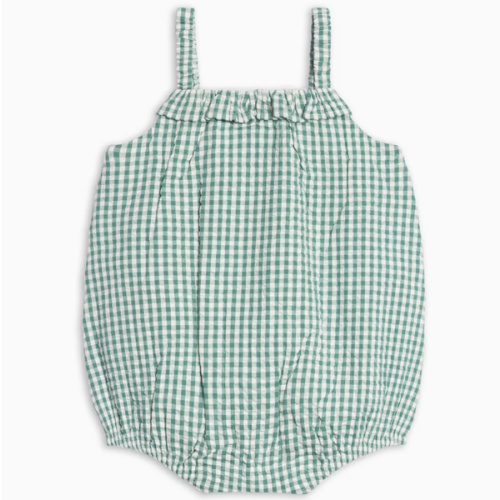 Rosalie Seersucker Ruffle Bubble Romper