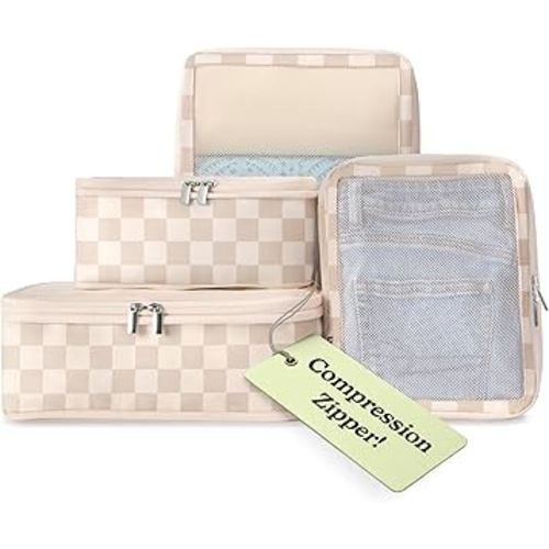 Vandel Space-Saving Compression Packing Cubes for Women, Men, Compressible Carry On Suit Case Organizer Luggage Packing Cubes for Travel Organizer Bags for Luggage and Backpacks, Suitcase Cube