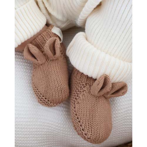 Little Bear Baby Booties - Acorn