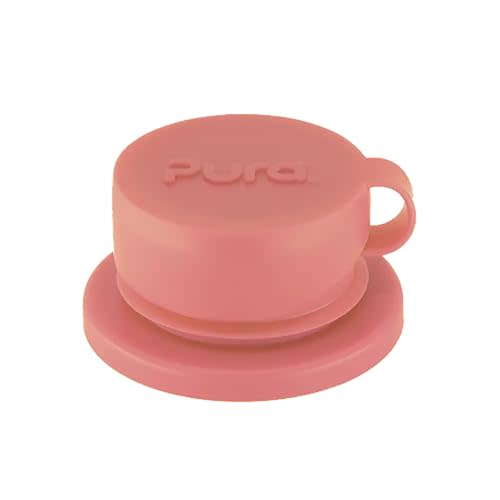 Pura Sport Big Mouth Silicone Sport Top Lid - Plastic-Free, Spill-Leak Proof, Medical-Grade, Fits All Bottle - Rose