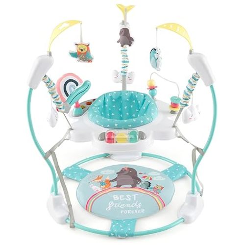 BABY JOY Baby Jumpers and Bouncers, Infant Activity Center with Music Lights Sounds, 360° Rotating Seat and 3 Adjustable Heights, Baby Play and Learning Center for 6-12 Months