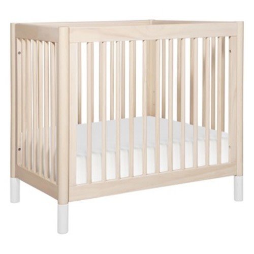 Babyletto Gelato 4-in-1 Convertible Mini Crib - Washed Natural with White Feet