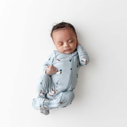 Kyte Baby Zippered Footie in Mallard Duck - Mallard Duck / 18-24 Months