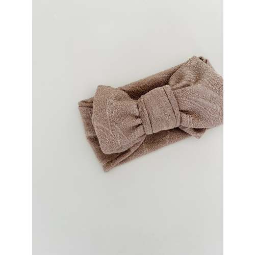 TEXTURED BOW HEADBAND - CHOCOLATE