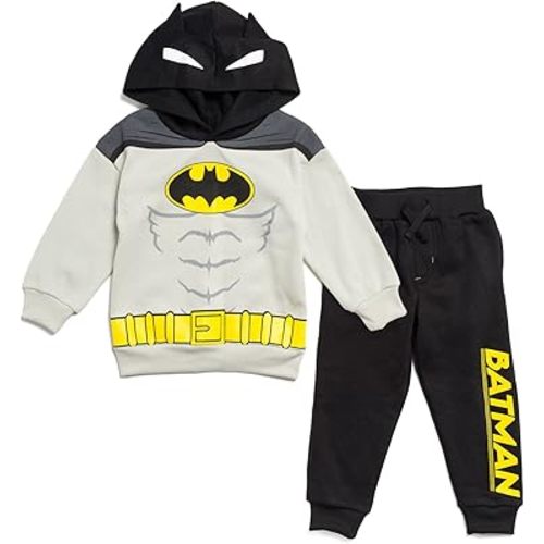DC Comics Justice League Superman Batman Fleece Pullover Hoodie and Pants Outfit Set Toddler to Big Kid