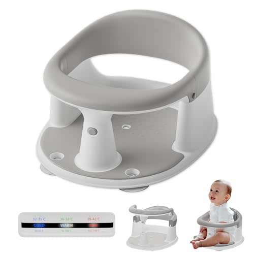 Baby Bath Seat for Babies 6 Months & Up - 360° Protection Bath Seats for Babies Sitting Up | Baby Bath Chair with Temperature Alert & Cushion | Toddler Bath Seat Newborn Infants Baby Bathtub Seat