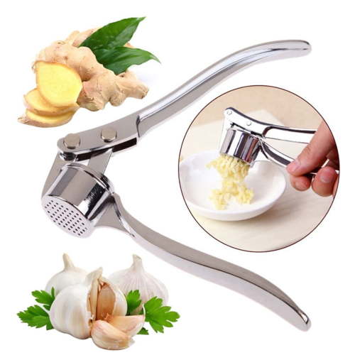 Stainless Steel Garlic Press Crusher - Heavy-Duty Garlic Squeezer & Masher, Home Kitchen Mincer Tool for Fresh Garlic, Easy to Clean,5.9*1.5in/15*4cm, Silver