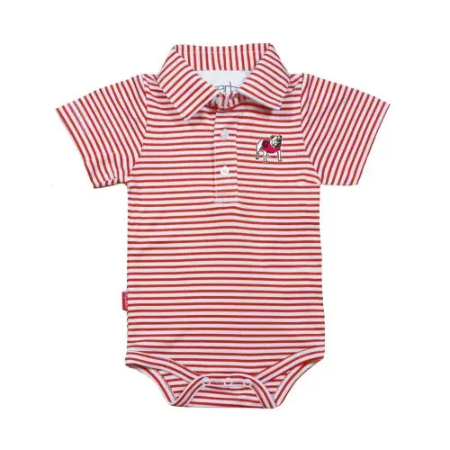 INFANT UGA Striped Polo Snap-Bottom One Piece – The Red Zone- Athens, GA