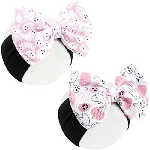 Halloween Baby Girls Bows Elastic Nylon Headbands Toddler Girls Hair Bows Ghost Hair Halloween Accessories Newborn