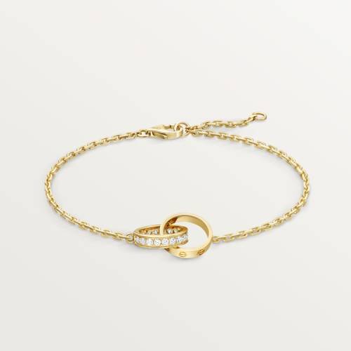 #LOVE# bracelet, on chain, half-paved