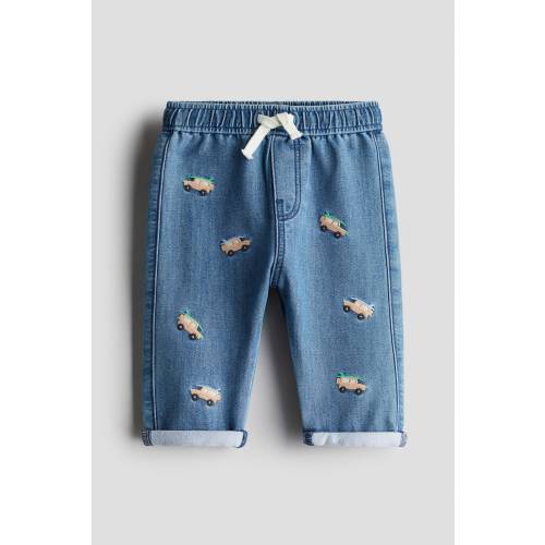 EMBROIDERED-DETAIL DENIM JOGGERS