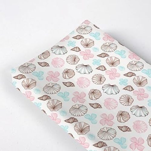 Colorful Seashells Flowers Floral Baby Changing Pad Cover, Unisex Ocean Beach Animals Theme Nursery Diaper Changing Table Pad Mat Sheet for Boys Girls-16x32