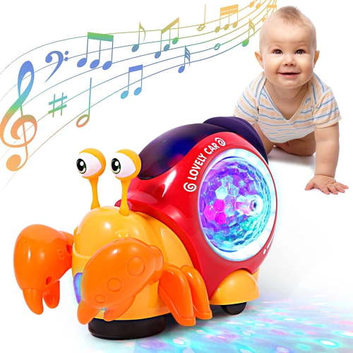 Baby Toys 0-6-12 Months, Musical Crab Crawling Learning Toys for 1 Year Old, Birthday Gifts Baby Toys for 12-24 Months Boys Girls, Infant Toddlers Toys 1-3
