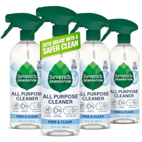 Seventh Generation, All Purpose Cleaner, Free & Clear, 23 oz, Pack of 4