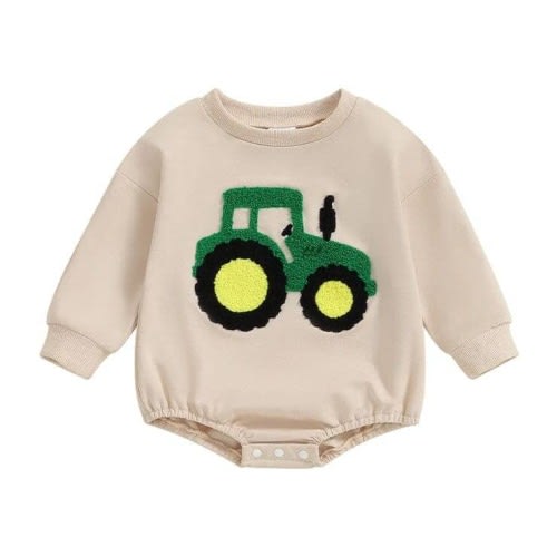 Unisex Baby Long Sleeve Tractor Bodysuit – The Trendy Toddlers
