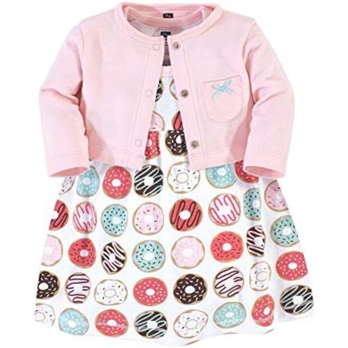 Hudson Baby Baby Girls' Cotton Dress and Cardigan Set