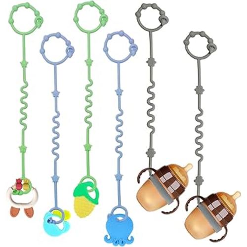 Toy Straps for Baby,RTMOK Silicone Setpacifier Clip,Applies to Car Seat Toy,Teether Toy,High Chair,Stroller Accessories,Baby Toy Clips,Cribs,Rocking Chair