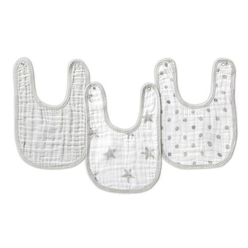 aden® by aden + anais® Muslin Snap Bibs in Grey