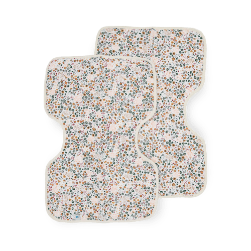 Cotton Muslin Burp Cloth 2 Pack - Pressed Petals
