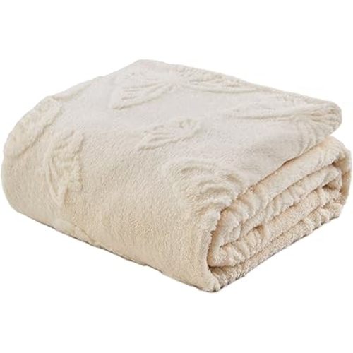 Throw Blankets with Butterfly,Soft Warm Blankets for Lover Mom Father Friends Gifts Pets,Lightweight Fuzzy Blanket for Couch Sofa Bed(Beige,50"x60")