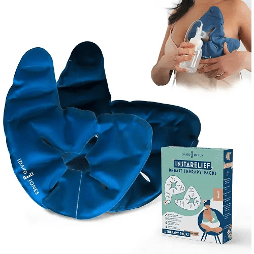 Breast Heating Pad & Cooling Gel Packs (x2) | Ice & Heat Therapy for Breastfeeding, Post Surgery Recovery, Mastectomy, Augmentation, Reduction | Hot & Cold