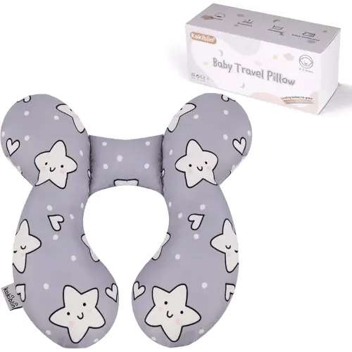 KAKIBLIN Baby Neck Pillow,Upgraded Baby Support Pillow, Head Pillow,Travel Pillow for Car Seat,Pushchair,Travel (Star)