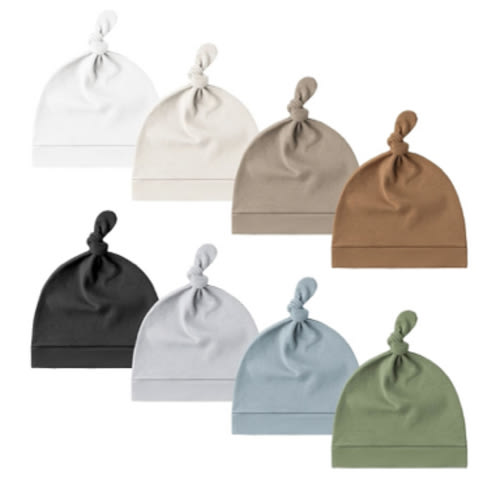 Konssy 8 Pack Baby Newborn Hats Set Knot Beanie Hats Soft for Infant Baby Girls Boys Caps 0-6 Months