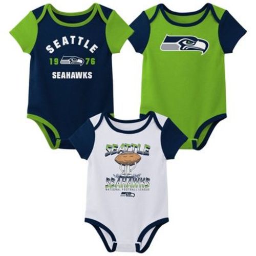 NFL Seattle Seahawks White Newest Fan 3pk Bodysuit - 0-3M