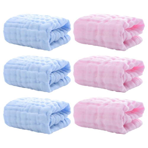 LOLIPPYY 6Pcs Pink Muslin Washcloths Baby Towels for Newborn Design