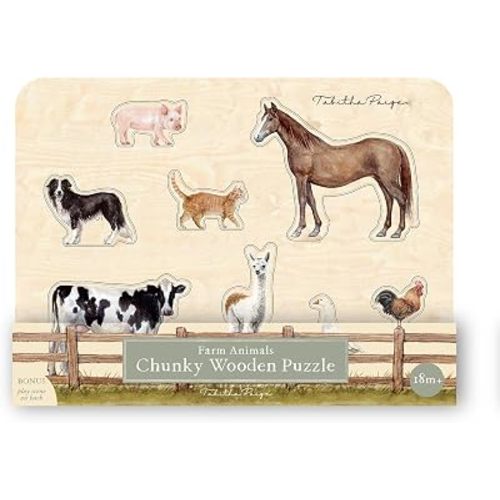 Farm Animals Chunky Wooden Puzzle: A Tabitha Paige Wooden Puzzle for Toddlers 1-3