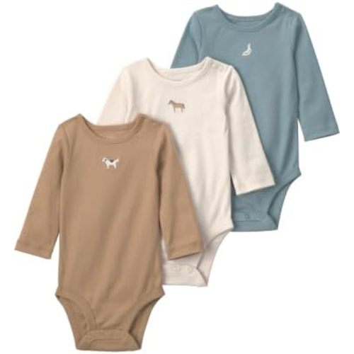 little planet by carter's baby-boys 3-pack Long Sleeve Bodysuits Made With Organic Cotton