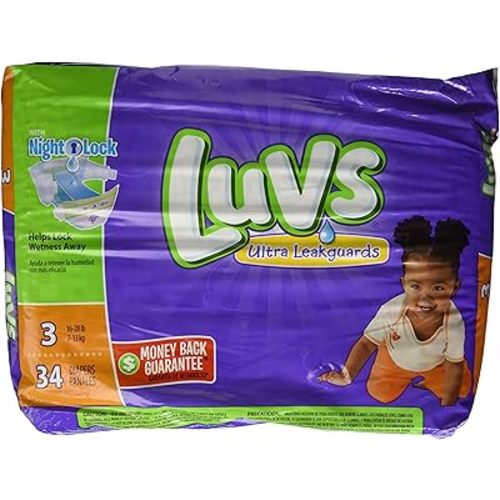 Luvs with Ultra Leakguards, Size 3 Diapers, 34 Count (Pack of 1)