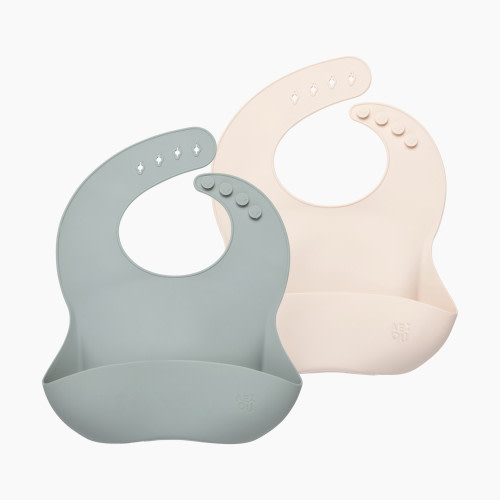 AEIOU Bib (2 Pack) - Sage/Oat Milk