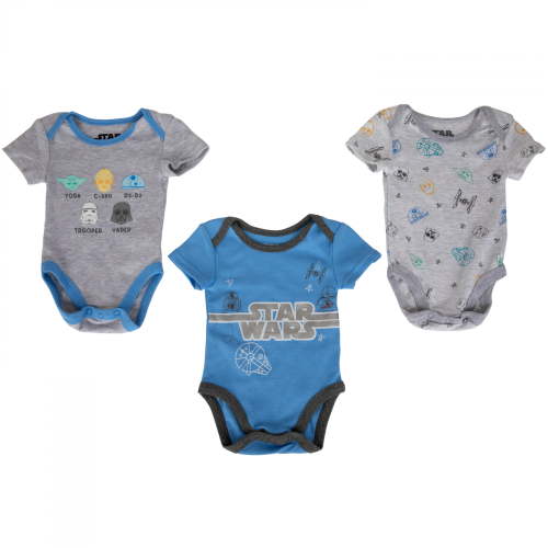 Star Wars Iconic Symbols 3-Pack Infant Bodysuit Set-6-9 Months
