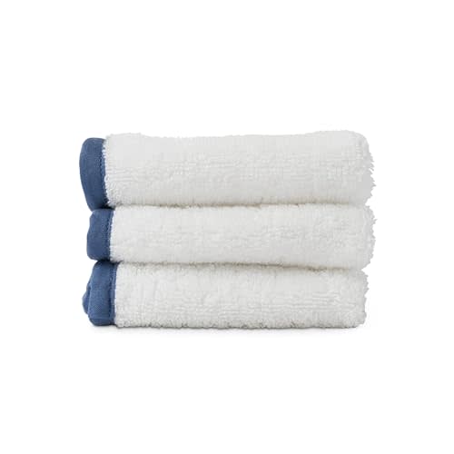 Lalo Baby Washcloths 3-Pack - 100% Organic Cotton, Soft & Absorbent, Gentle on Sensitive Skin, Machine Washable Soft Kids Washcloths - Blueberry